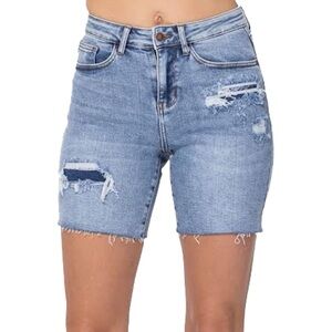 Judy Blue High Waist Destroyed Denim Shorts Distressed Jeans Festival NWT Sz 2X